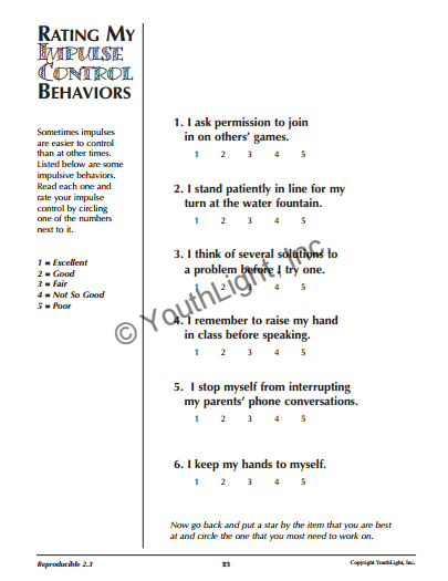 Impulse Control Activities & Worksheets for Elementary School Students with CD Impulse Control Activities & Worksheets for Elementary School Students with CD