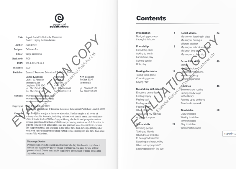 Superb Social Skills in the Classroom: Book 1 Superb Social Skills in the Classroom: Book 1