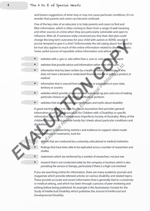 The A to Z of Special Needs The A to Z of Special Needs