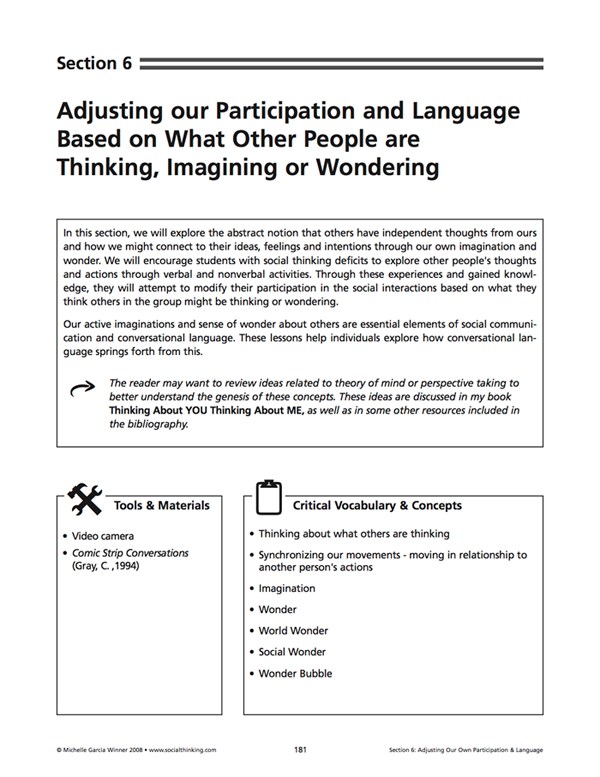 Think Social! A Social Thinking Curriculum Think Social! A Social Thinking Curriculum