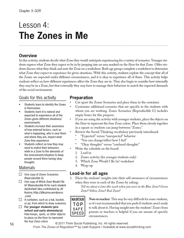 The Zones of Regulation The Zones of Regulation