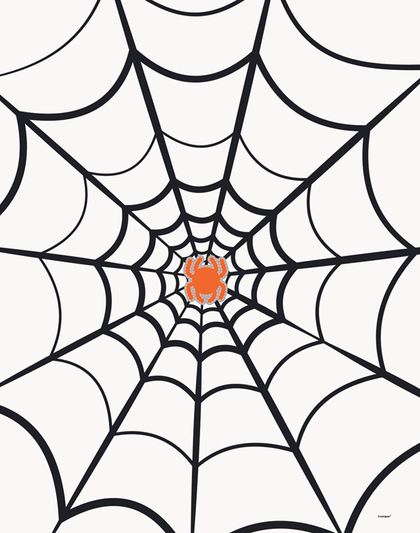 Halloween Pin The Spider On The Web Game
