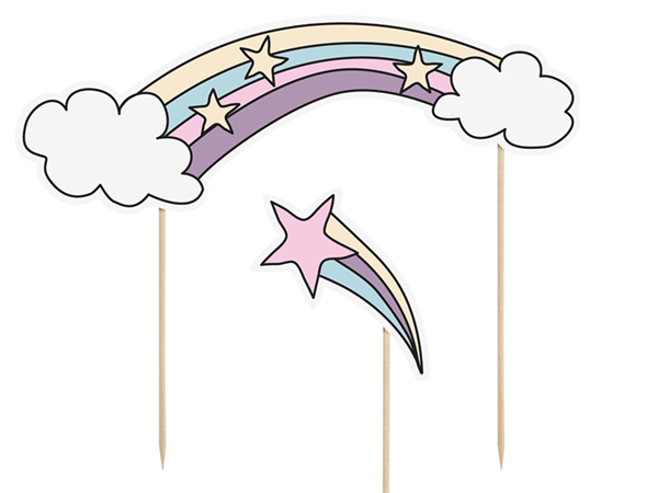 unicorn rainbow cake topper set 5pce