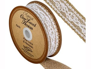 Woven Hessian Overlaced Wedding Ribbon 5yds