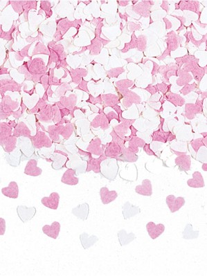 Pink & White Paper Hearts Confetti 56.6g