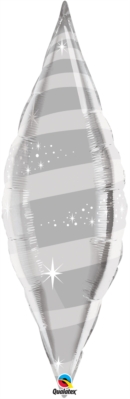 Silver 38" Foil Taper Swirl