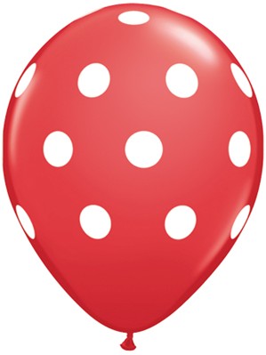 Red Big Polka Dots 11" Latex Balloons 6pk