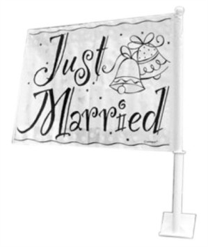 'Just Married' Car Flag