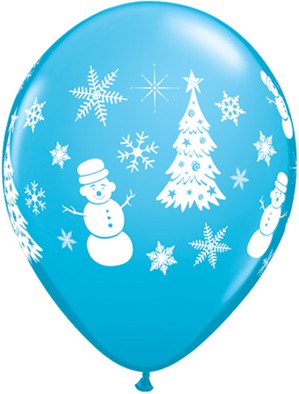 Christmas Snowman 11" Latex Balloons 6pk