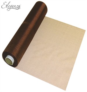 Chocolate Sheer Organza Roll - 29cm x 25m