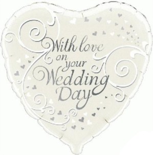 18" Wedding Day Love Heart Foil Balloon