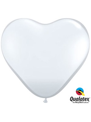 15" Diamond Clear Latex Heart Balloons 50pk