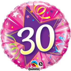 30 Shining Star Hot Pink 18" Foil Balloon