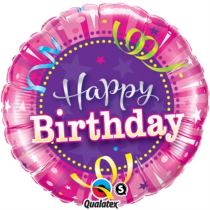 Happy Birthday Hot Pink 18" Foil Balloon