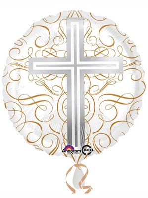 OUT OF STOCK FOR SEASON Elegant Cross 18" Foil Balloon