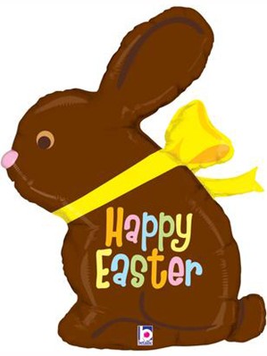 Chocolate Easter Bunny 39" Supershape Foil Balloon