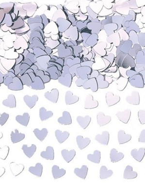 Silver Sparkle Hearts Metallic Confetti 14g