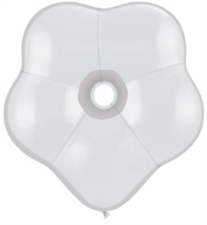 6" White GEO Blossom Latex Balloons 50pk