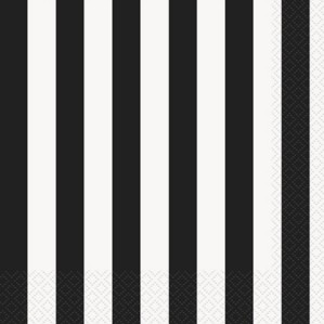 Black Stripes Luncheon Napkins - 16pk
