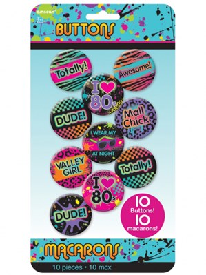 Totally 80s Badges 10pk