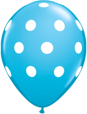 Robin's Egg Blue Polka Dot 11" Latex Balloons 25pk