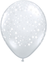 Diamond Clear Stars 5" Latex Balloons 100pk