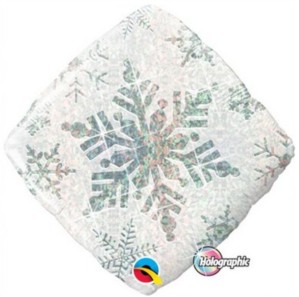 Holographic Snowflake Foil Balloon 18"