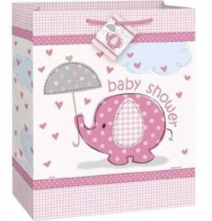 Umbrellaphants Pink Baby Shower Gift Bag