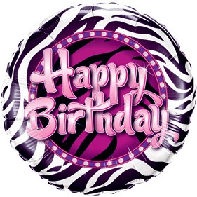 Zebra Happy Birthday Foil Balloon 9"