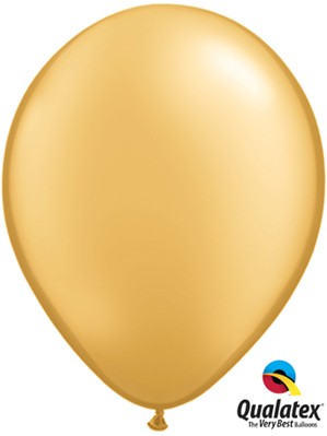 11" Metallic Gold Latex Balloons 100pk