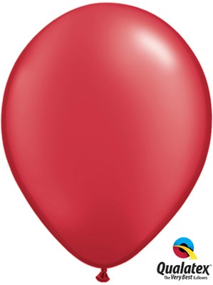 11" Pearl Ruby Red Latex Balloons 100pk