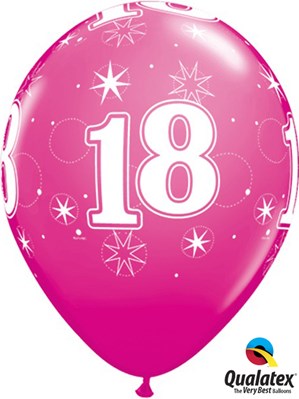 Age 18 Sparkle Wild Berry 11" Latex Balloons 25pk