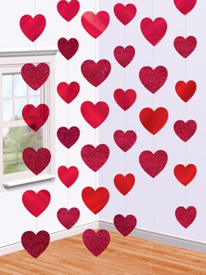 Valentine's Love Heart Foil String Decoration