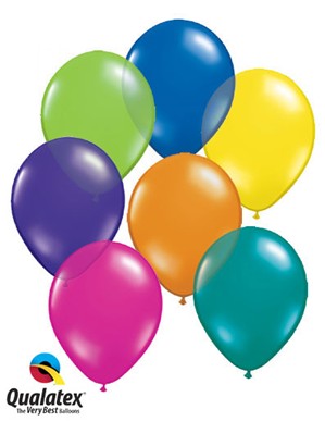 11" Fantasy Asst'd Colour Latex Balloons 100pk