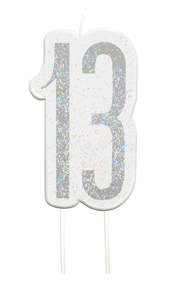 Age 13 Black Unique Party 83863 83863-Glitz Black /& Silver 13th Birthday Candle