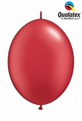 6" Pearl Ruby Red Quick Link Latex Balloons - 50pk