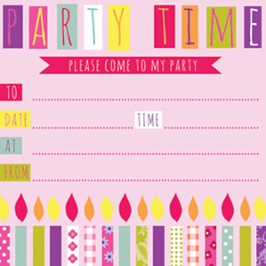 Birthday Candles Invitations & Envelopes 10pk
