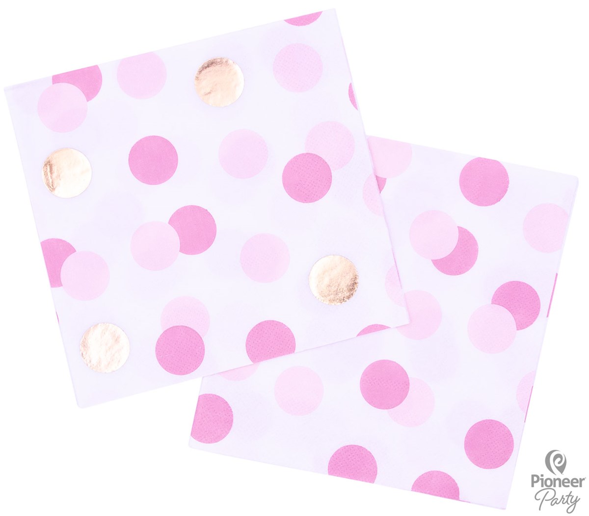 NEW Pink & Gold Dots 3Ply Napkins 16pk