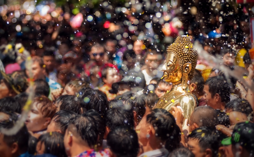 Songkran water festival during the New Year in Thailand