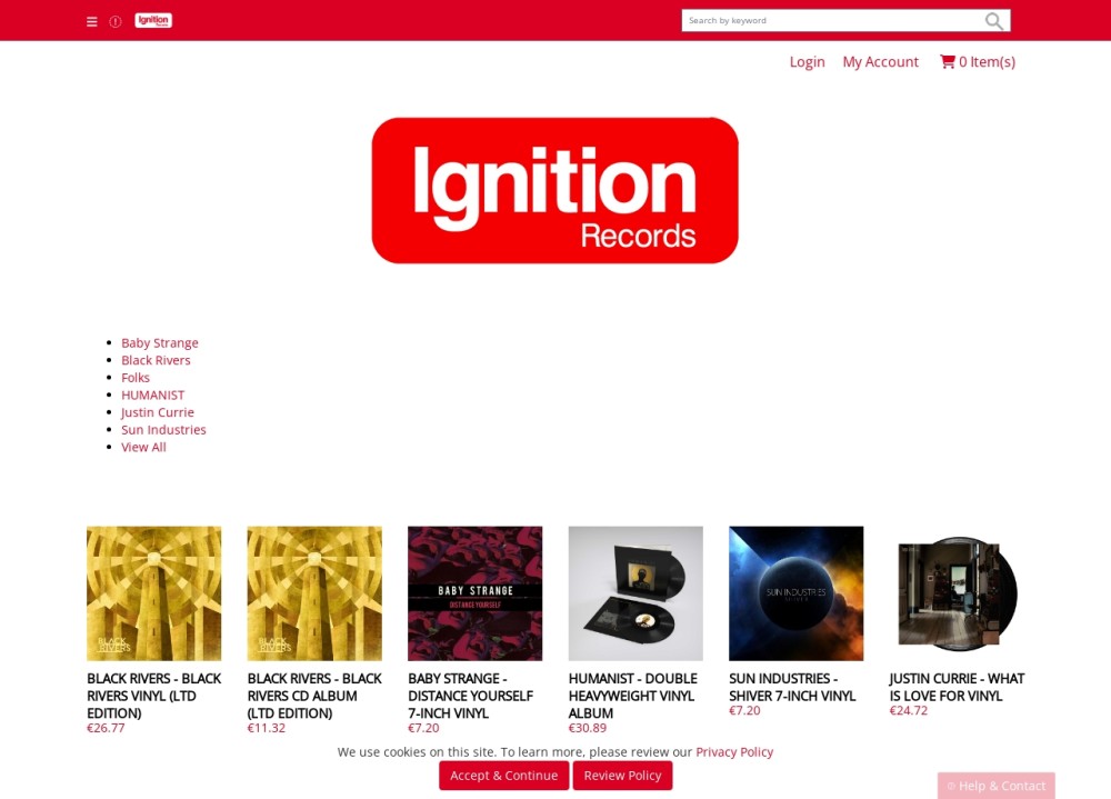 Ignition Records store Products
