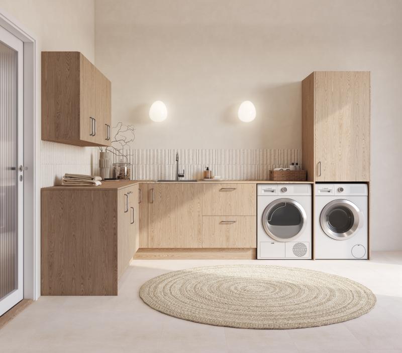 Vaskerom hj&oslash;rnel&oslash;sning 140x255 Eik natur 