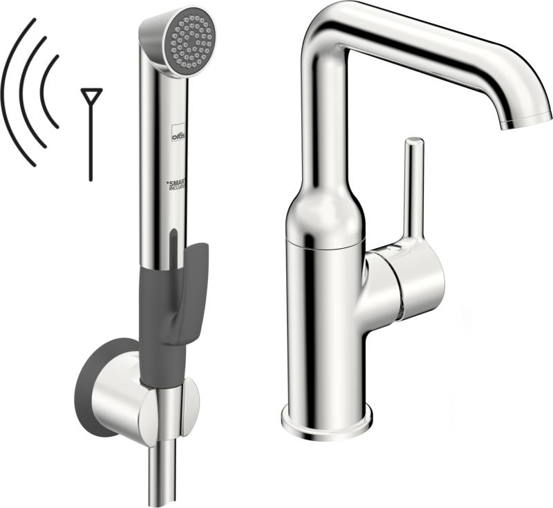 Oras Optima Style servantkran large, sidegrep pinnehendel, Smart Bidetta
