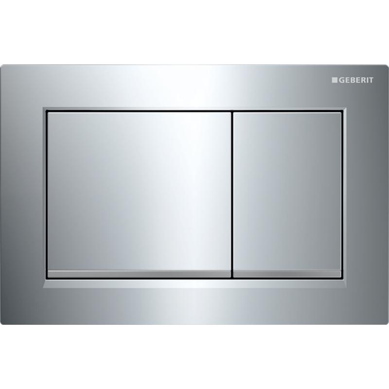 Geberit Omega20 square blankforkrommet, matt forkrommet stripe