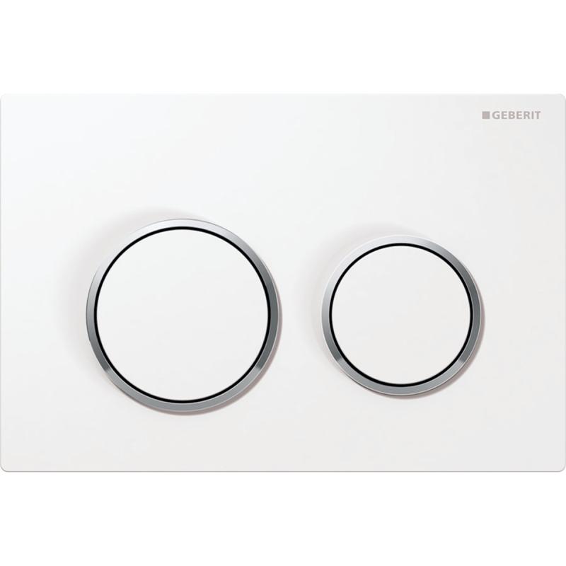 Geberit Omega20 round hvit, glansforkrommet desgnring