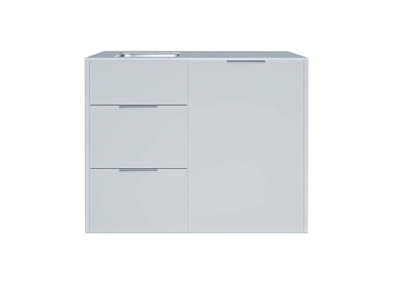 NORD MINI KITCHEN OSLO LYS GRÅ 117CM VASK V, U/IND.TOPP
