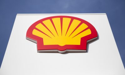 Shell Logo against blue sky
