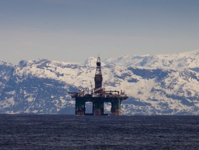The Transocean Polar Pioneer was blockaded by activists in kayaks in Seattle before it originally set sail to Alaska.