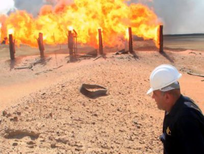 Lybia Oil Fields - Burning