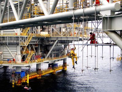 An offshore oil rig in Australia