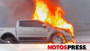 Αγροτικό όχημα τυλίχθηκε στις φλόγες στην Αθηνών – Κορίνθου (video)